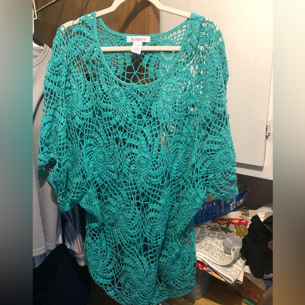 Roaman’s Crocheted Lace Top- 753 $40 or $35 w/offer